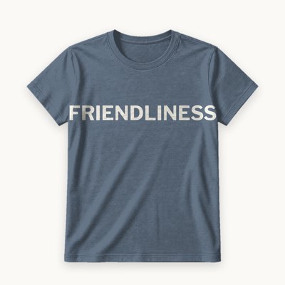 Friendliness tee — product photography