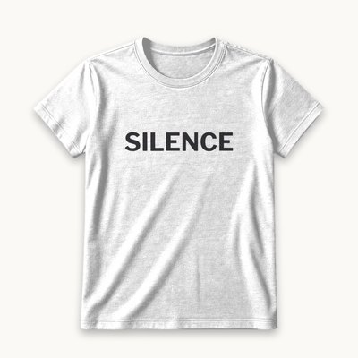 Silence tee — product photography