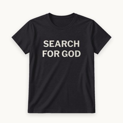 Search for God tee — product photography
