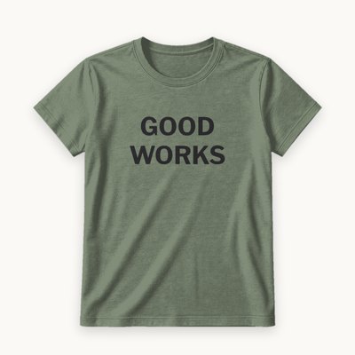 Good Works tee — product photography