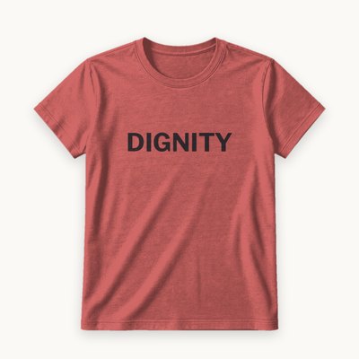 Dignity tee — product photography