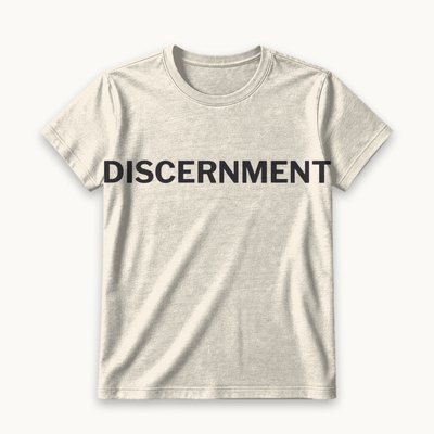 Discernment tee — product photography