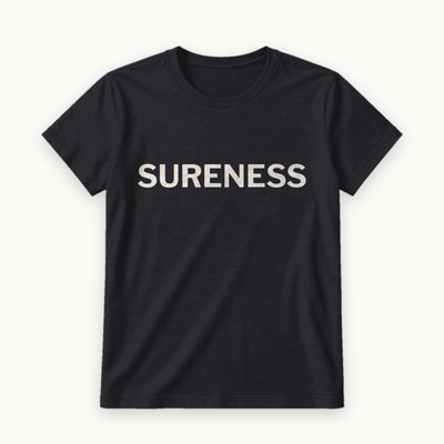 Sureness tee — product photography