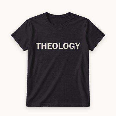 Theology tee — product photography