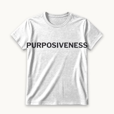 Purposiveness tee — product photography