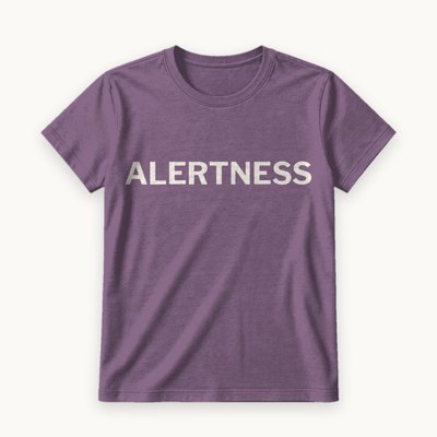 Alertness tee — product photography