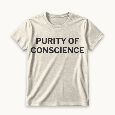 Purity of Conscience tee — product photography