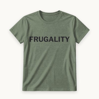 Frugality tee — product photography