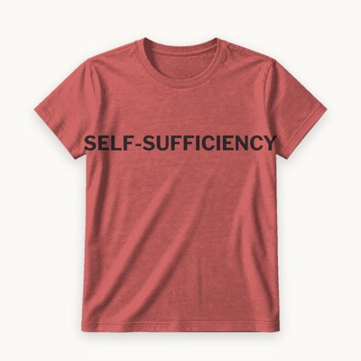 Self-Sufficiency tee — product photography