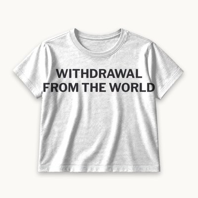 Withdrawal from the World tee — product photography