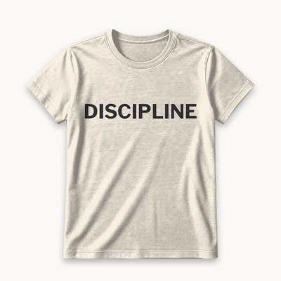 Discipline tee — product photography