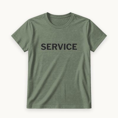 Service tee — product photography