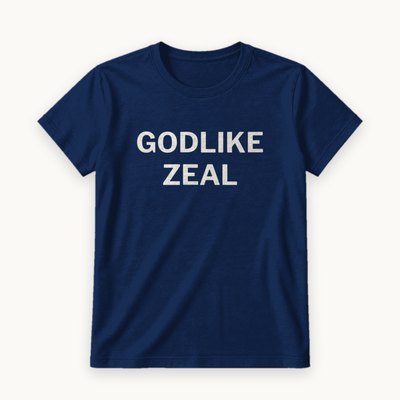 Godlike Zeal tee — product photography